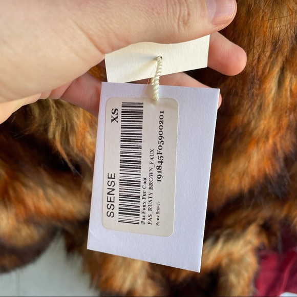 NANUSHKA (xs) NEW with tags Longline faux fur in rusty brown - Picture 10 of 14